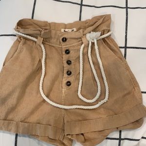 Billabong tan paper bag shorts